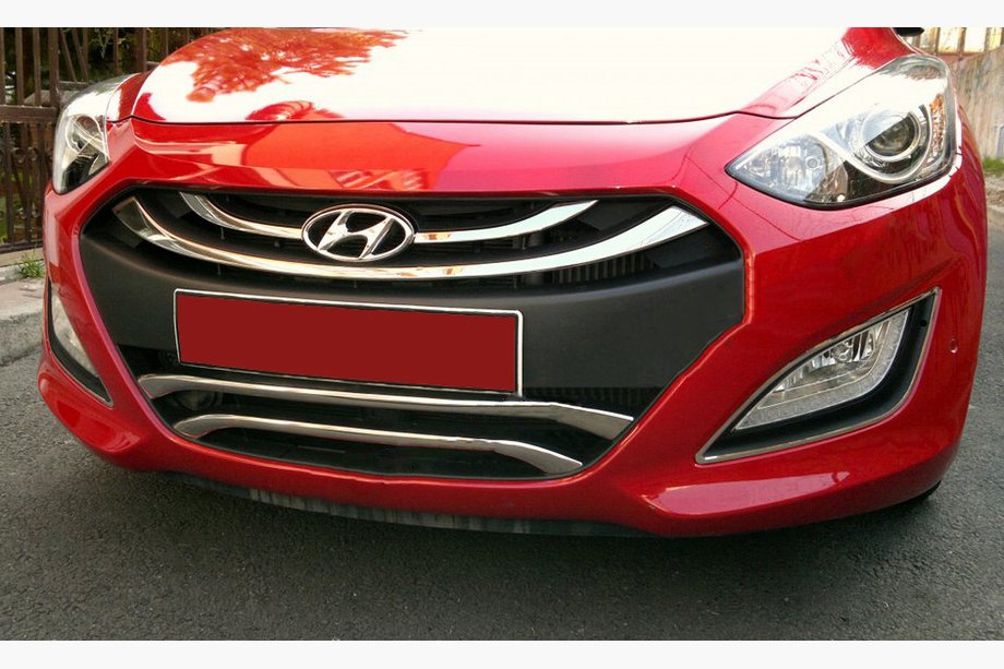 Hyundai I-30 2012–2017 Nerezové kryty spodní mřížky, typ 2 (nerez) Image