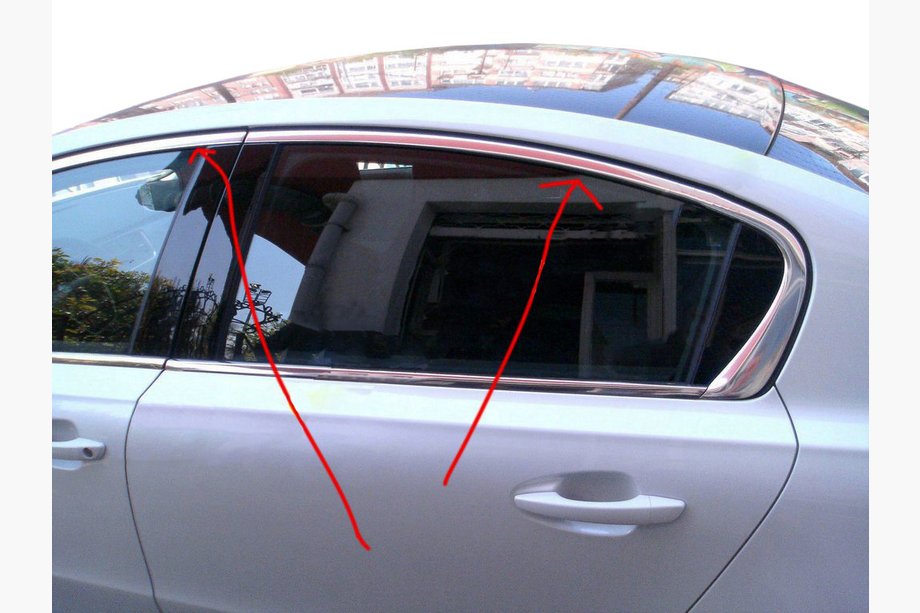Peugeot 508 2010–2018 Horní okenní lišty (Sedan, nerez) Image