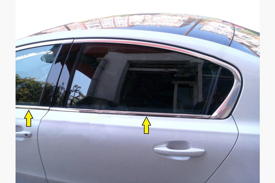 Peugeot 508 2010–2018 Spodní okenní lišty (Sedan, nerez) Fotografie 1