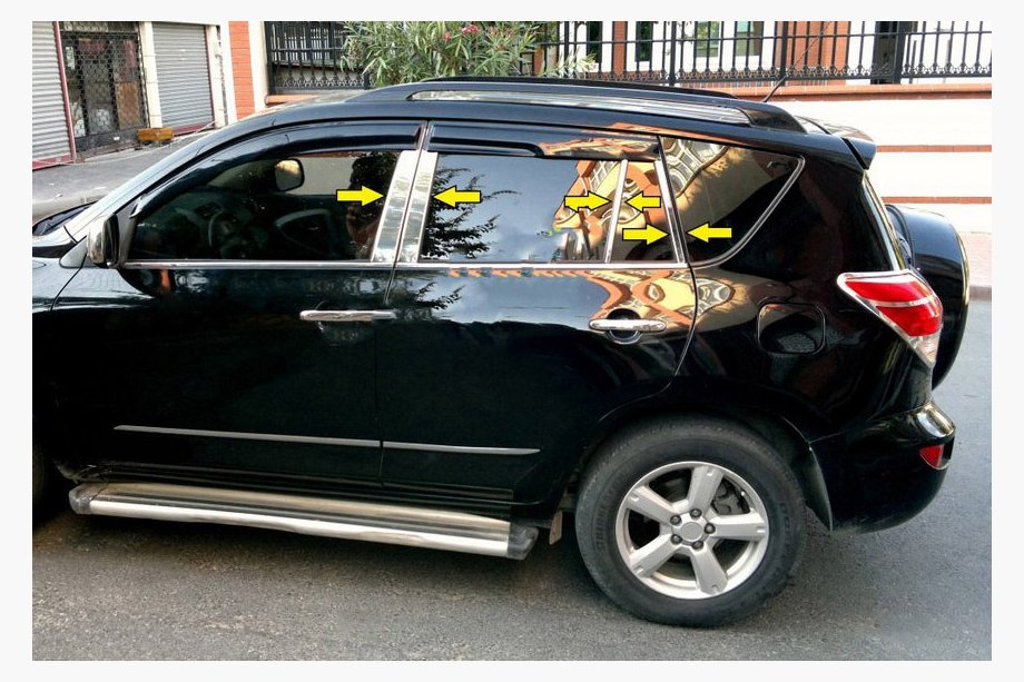 Toyota Rav 4 2006–2013 Nerezové lišty dveřních sloupků Image