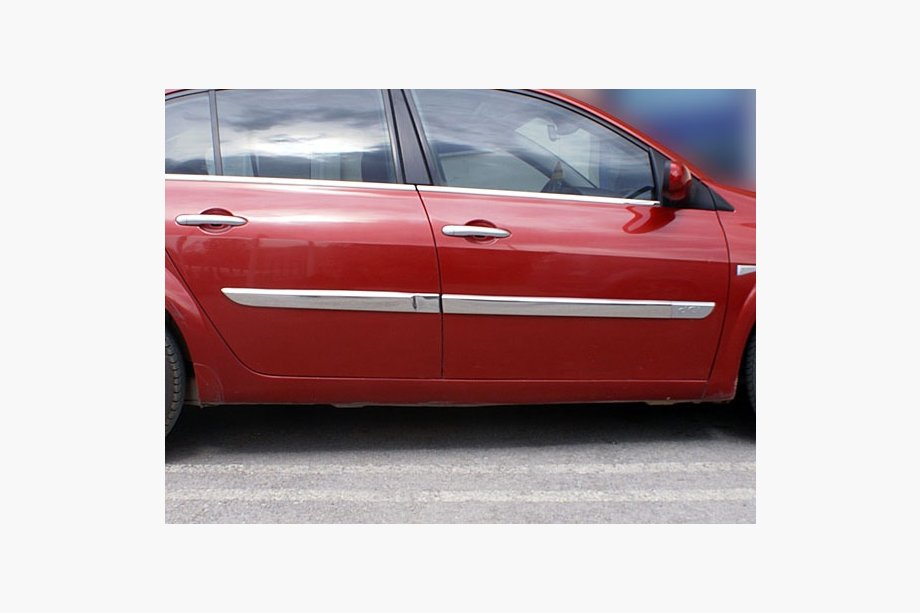Renault Megane II 2004–2009 Široké dveřní lišty 2004-2006 (4 ks, nerez) Image