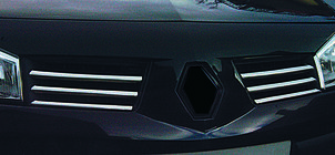 Renault Megane II 2004–2009 Nerezové lišty na masku chladiče (model 2004-2006, 6 ks) OmsaLine – italská nerezová ocel fotografie 4