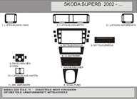 Skoda Superb 2001–2009 Dekor palubní desky Hartman (varianta č. 2) fotografie 1