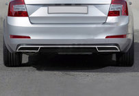 Skoda Octavia III A7 2013–2019 Rámeček zadního difuzoru (2013-2017, nerez) OmsaLine – italská nerezová ocel fotografie 1