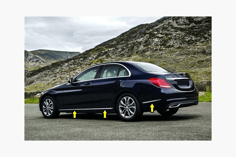 Mercedes C-Class W205 2014–2021 Nerezové kryty lišt V1 Image