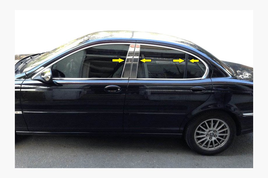 Jaguar X-Type 2001–2009 Nerezové kryty sloupků Image
