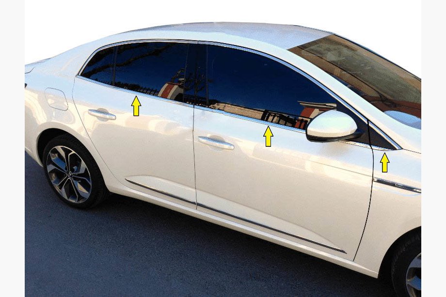 Renault Megane IV 2016–2025 Spodní lišty oken (Sedan, 6 ks, nerez) Image