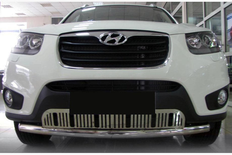 Hyundai Santa Fe 2 2006–2012 Přední ochranný rám ST008-Special (nerez) Image