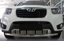 Hyundai Santa Fe 2 2006–2012 Přední ochranný rám ST008-Special (nerez) fotografie 1