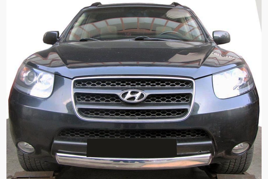 Hyundai Santa Fe 2 2006–2012 Přední ochranný rám ST008-Oval (nerez) Image