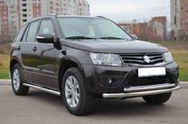 Suzuki Grand Vitara 2005–2017 Přední dvojitý nerezový ochranný rám 60/42 mm fotografie 3