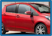 Toyota Yaris 2010–2020 Nerezové lišty oken (sada 4 ks) fotografie 3