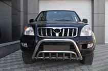 Toyota Land Cruiser Prado 120 2002–2009 Nízký přední ochranný rám WT002 (nerez) fotografie 2