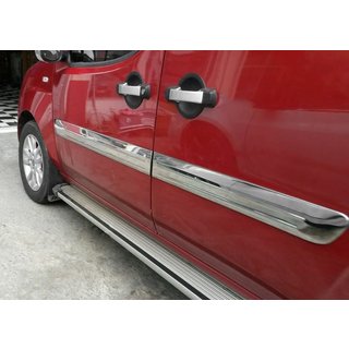 Dveřní lišty – široký typ (4 ks, nerez) Fiat Doblo I 2005–2010 fotografie 3