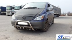 Mercedes Viano 2004–2014 Nerezový přední ochranný rám WT003/004 60 mm, s nápisem fotografie 9