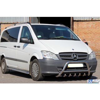 Nerezový přední ochranný rám WT003/004 Mercedes Viano 2004–2014 fotografie 2