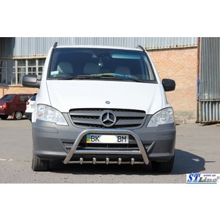 Nerezový přední ochranný rám WT003/004 Mercedes Viano 2004–2014 fotografie 3