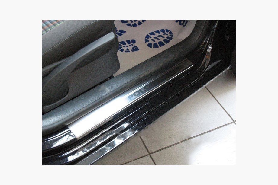 Volkswagen Polo 2001–2009 Nerezové kryty prahů Nataniko (4 ks, nerez) Premium – 3M páska, 0,8 mm Image