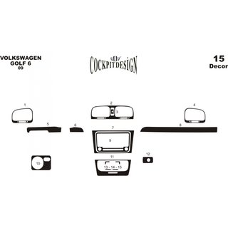 Kryty palubní desky (hlavní) Volkswagen Golf 6 2008–2014 fotografie 3