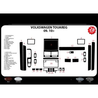 Kryty palubní desky Volkswagen Touareg 2002–2010 fotografie 2