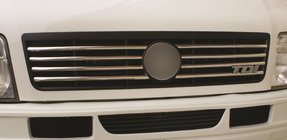 Volkswagen LT 1995–2006 Nerezové lišty na mřížku (8 ks) Carmos - turecká ocel fotografie 1