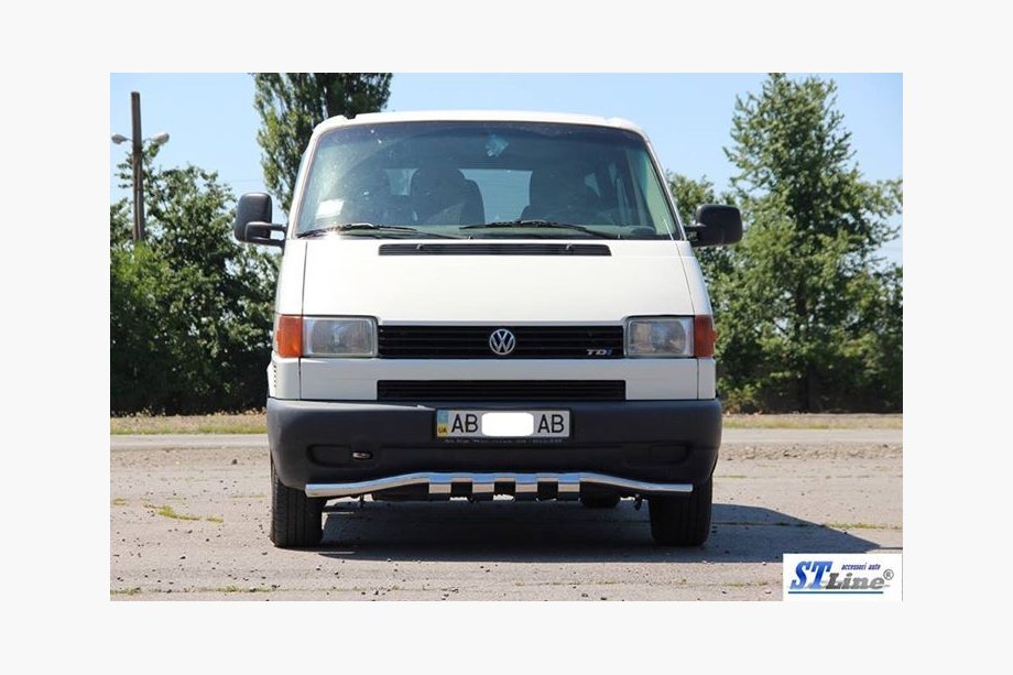 Volkswagen T4 Transporter 1990–2003 Přední ochranný rám s mřížkou ST010 (nerez) 60 mm Fotografie 2