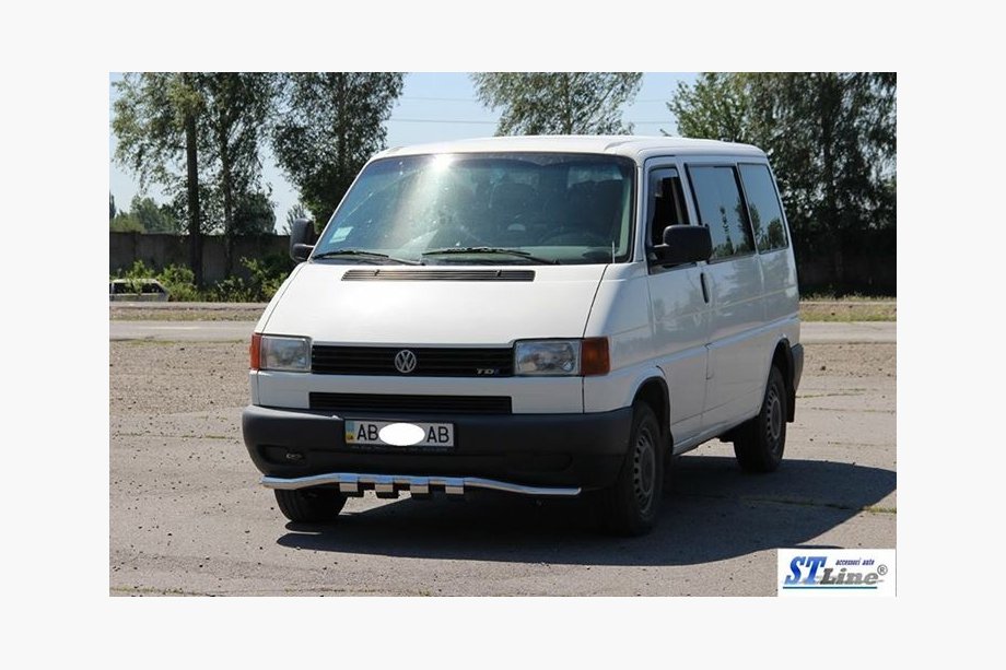 Volkswagen T4 Transporter 1990–2003 Přední ochranný rám s mřížkou ST010 (nerez) 60 mm Fotografie 3