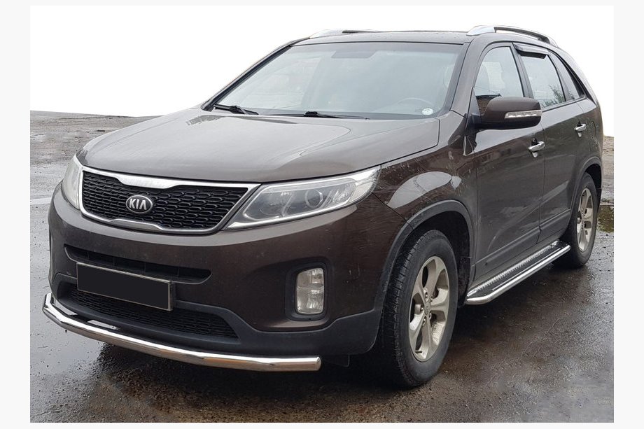 Kia Sorento II XM 2009–2014 Přední ochranný rám ST008 (2013-2015, nerez) Image
