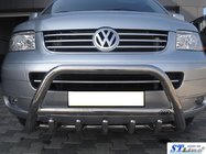 Volkswagen T5 Caravelle 2004–2010 Přední ochranný rám WT003 (nerez) 60 mm, s nápisem fotografie 8