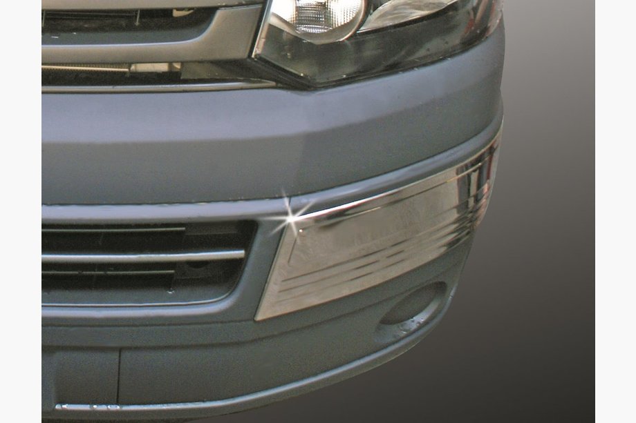 Volkswagen T5 2010–2015 Rohové lišty na přední nárazník (2 ks, nerez) Fotografie 1
