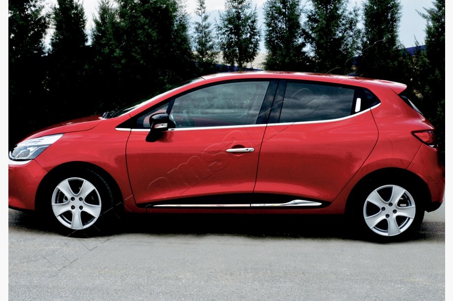Renault Clio IV 2012–2019 Dveřní lišty s prolisem (4 ks, nerez) Image