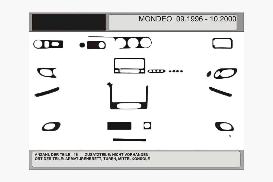 Ford Mondeo 1996–2001 Dekorativní kryty palubní desky (imitace dřeva 1996-2001) Image