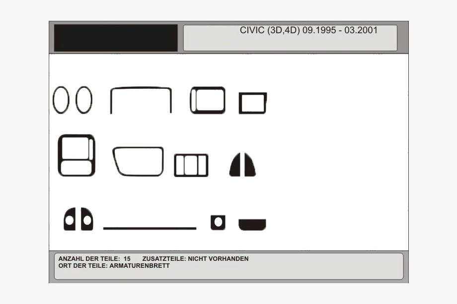Honda Civic 1995–2001 Akce! Dekorativní lišty na palubní desku v imitaci dřeva Image