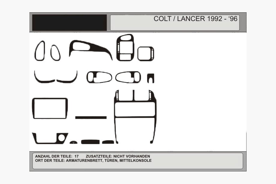 Mitsubishi Colt 1992–1996 Akce! Kryty palubní desky (karbonový vzhled) Image