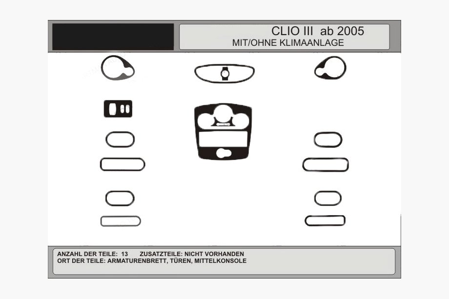 Renault Clio III 2005–2012 AKCE! Dekoracni listy na palubni desku v karbonovem designu (pro CLIO) Image
