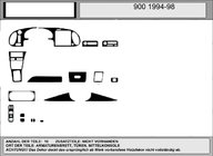 Saab 900 1994–1998 Akce! Kryty palubní desky (karbonový vzhled) fotografie 1