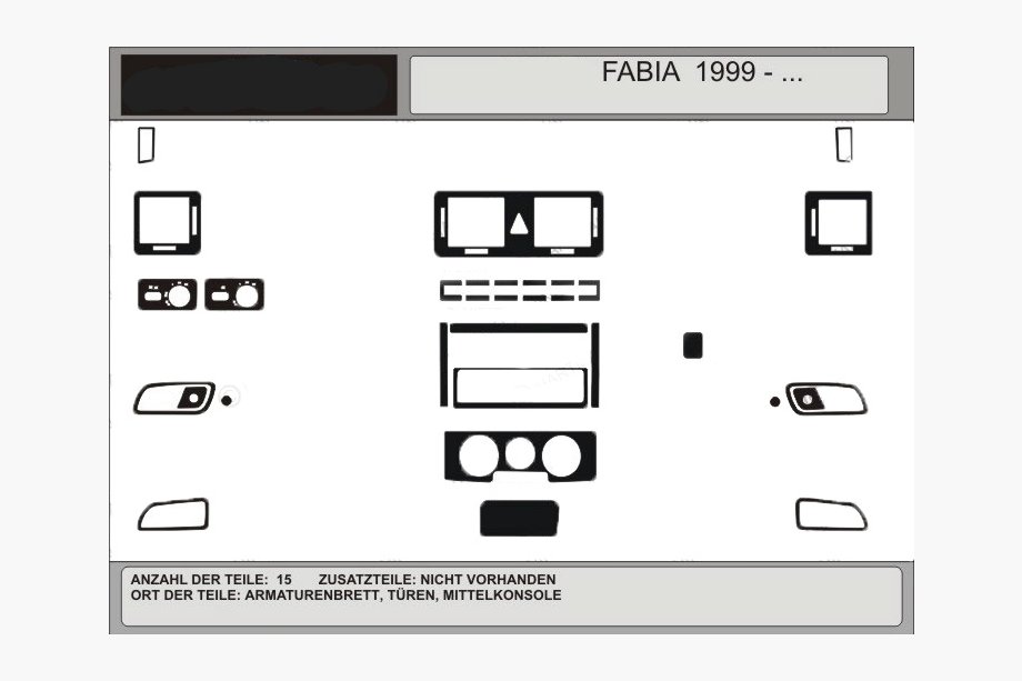 Skoda Fabia 2000–2007 Akce! Kryty na palubní desku (tmavé dřevo) Image
