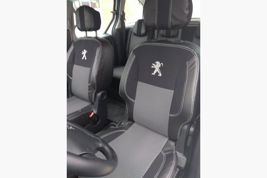 Peugeot Partner Tepee 2008–2018 Autopotahy (eko kůže + látka, Premium) Přední Image