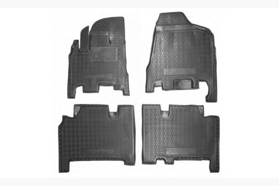 Kia Carnival 2002–2013 Gumové autokoberce s vysokým okrajem АКПП 2006+ 1. a 2. řada (Autogumm) Image