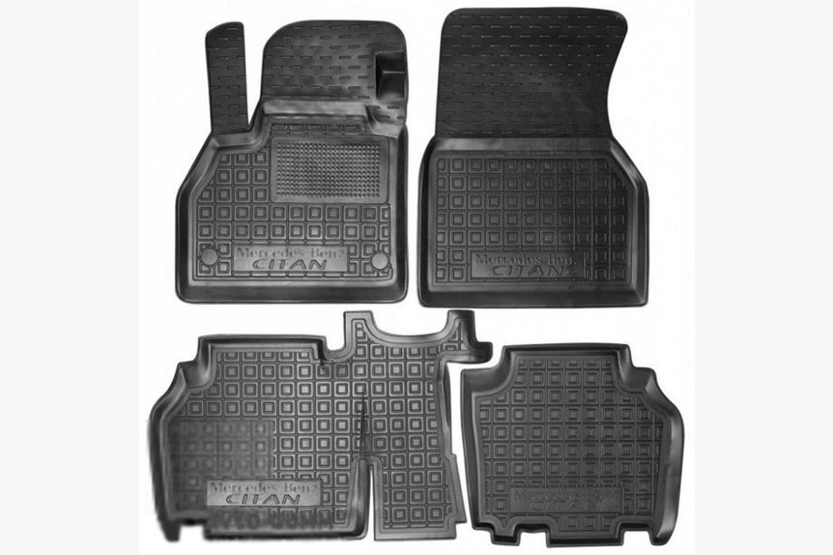 Mercedes Citan 2013–2021 Gumové autokoberce s vysokým okrajem (Autogumm) Image