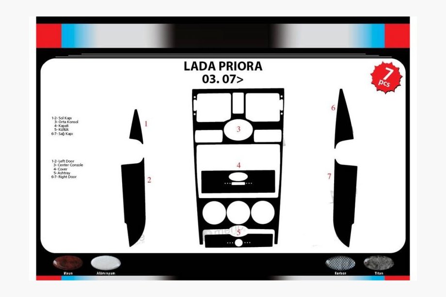 Lada Priora 2007–2018 Lišty na palubní desku (Meric) Fotografie 2