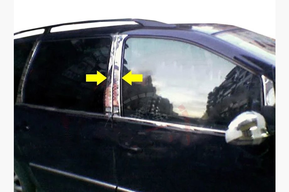 Volkswagen Sharan 1995–2010 Lišty na sloupky dveří (8 ks, nerez) Image