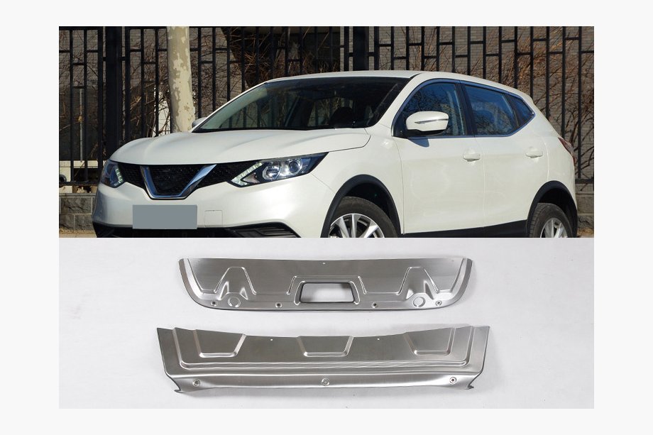 Nissan Qashqai 2014–2021 SLEVA! Přední a zadní lip nástavce V2 (nerez) Image