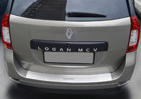 Dacia Logan MCV 2013–2020 Kryt zadního nárazníku s ohybem NataNika (nerez) fotografie 1