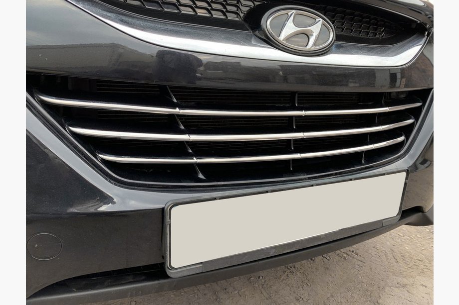Hyundai IX-35 2010–2015 Lišty na masku chladiče (3 ks, nerez) Image