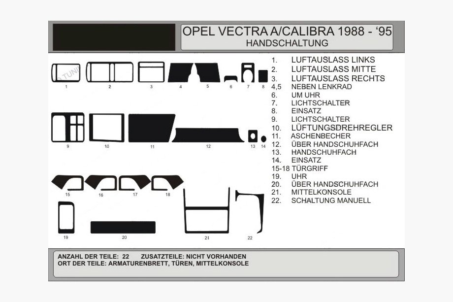 Opel Vectra A 1987–1995 Kryty palubní desky (Hartman) Modrá Image
