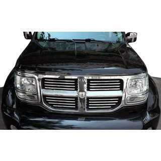 Chromové lišty na masku chladiče (nerez) Dodge Nitro 2006–2011 fotografie 1