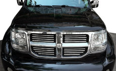 Dodge Nitro 2006–2011 Chromové lišty na masku chladiče (nerez) fotografie 1