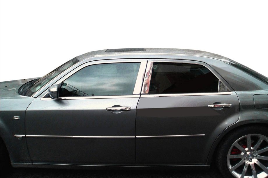 Chrysler C300 2004–2011 Nerezové lišty sloupků dveří (nerez) Image