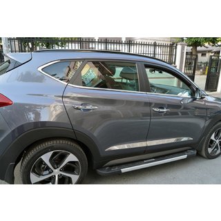 Široké dveřní lišty (4 ks, nerez) Hyundai Tucson TL 2016–2021 fotografie 1